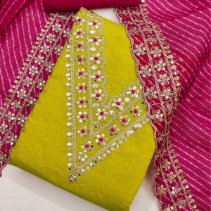 Embroidered Unstitched Dress Material